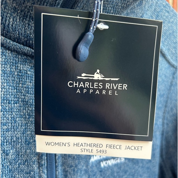 NWT Charles River American Queen Voyages Arctic Blue Heather Fleece Jacket B-6 - Picture 6 of 9